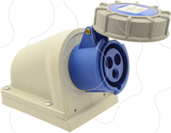 Imagem de Tomada de parede Industrial IP67 para cabos de 18 - 25 mm2 / 63 Ampere - Monofásica
