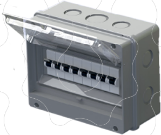 Imagem de Quadro de distribuição estanque com entradas marcadas 250-9AM