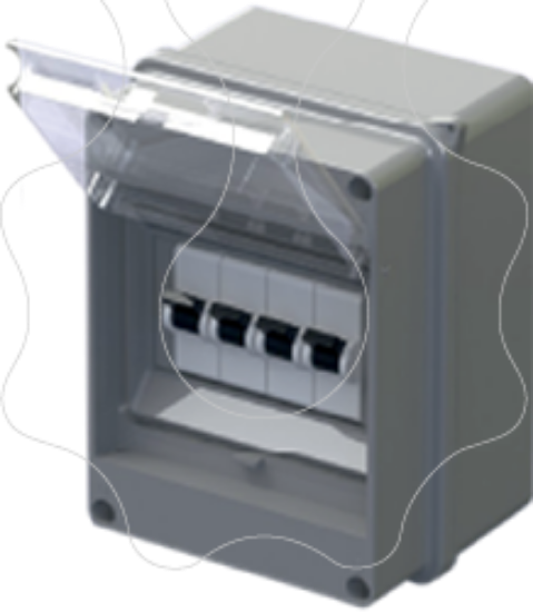 Imagem de Quadro de distribuição estanque com paredes lisas 250-5L