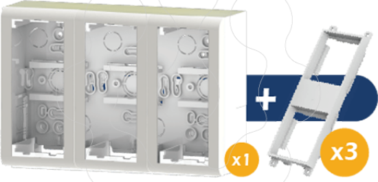 Imagem de Caixa de distribuição saliente - Completa - Caixa saliente 6 módulos 45x45