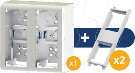 Imagem de Caixa de distribuição saliente - Completa - Caixa saliente 4 módulos 45x45