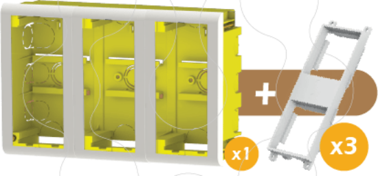 Imagem de Caixa de distribuição de encastrar pladur e para reboco   Caixa de encastrar 6 módulos 45x45