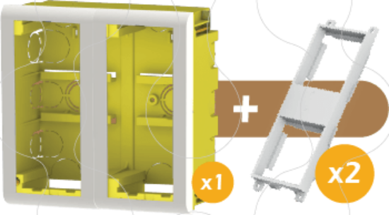 Imagem de Caixa de distribuição de encastrar pladur e para reboco   Caixa de encastrar 4 módulos 45x45