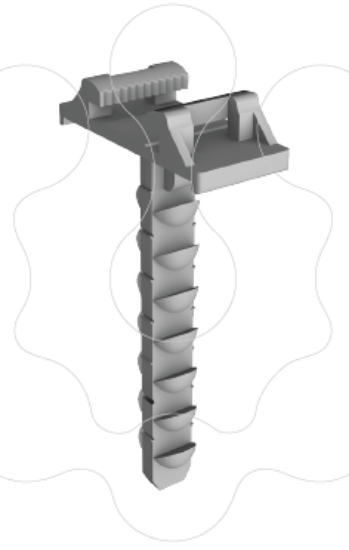 Imagem de Bucha rápida SUPER-T de de cabeça ajustável 42mm 6ø mm para fixação abraçadeira SUPER-T ou abraçadeira de fivela - PSTB-7