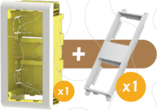 Imagem de Caixa de distribuição de encastrar pladur e para reboco   Caixa de encastrar 2 módulos 45x45