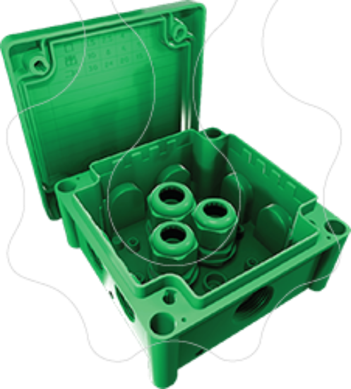 Imagem de Caixa estanque para instalação em ambientes/zonas verdes J100S EXT   Verde BOXLINE GREENBOX