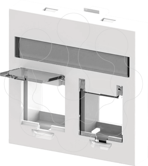 Imagem de Módulo de aparelhagem 45x45 - Espelho RJ45 Dupla Lisa