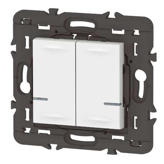 Imagem de Interruptor duplo sem fios - branco - Mosaic with Netatmo