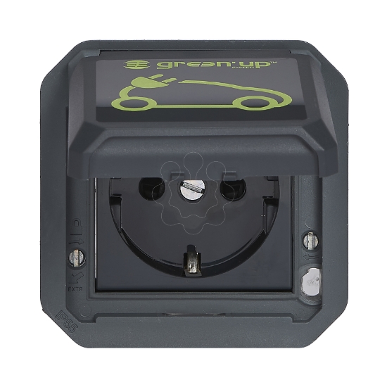 Imagem de Plexo IP 55 - Tomada Green'Up Access p/ veículos elétricos, Encastrar, Antracite