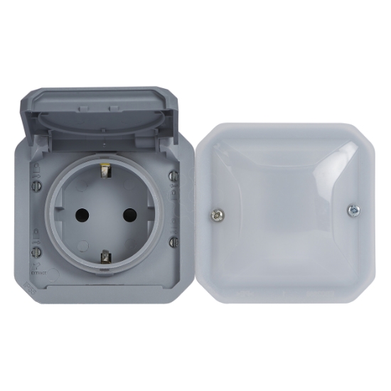 Imagem de Plexo with Netatmo - Tomada de energia conectada, 2P+T tipo Schuko, Cinzento