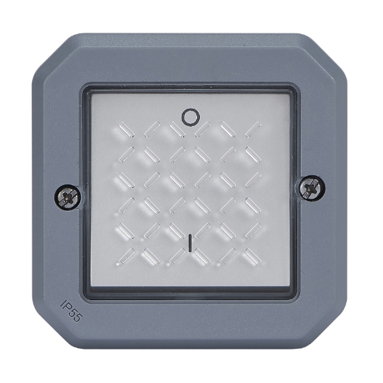 Imagem de Plexo IP 55 componível - Interruptor Bipolar 16 AX, Cinzento