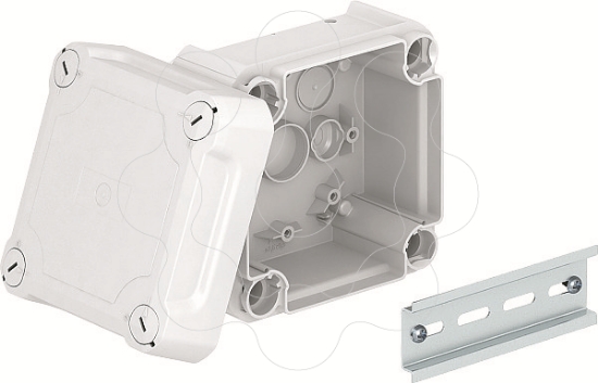 Imagem de Caixa de derivacao lisa com tampa alta 114x114x76 PP/PC cinzento claro 7035