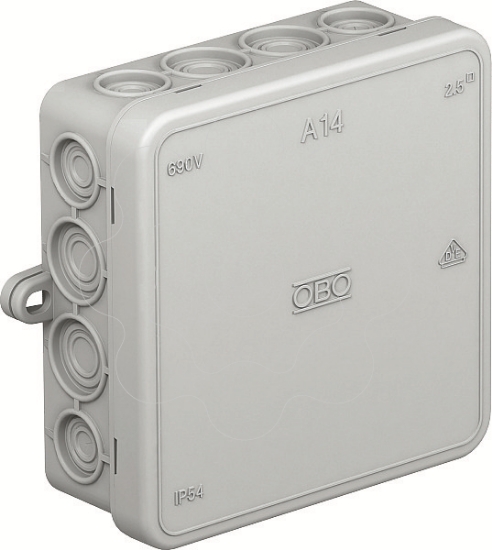 Imagem de Caixa de derivacao 100x100x38 PE cinzento claro 7035