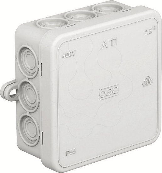 Imagem de Caixa de derivacao sem regua de bornes 85x85x40 PE cinzento claro 7035