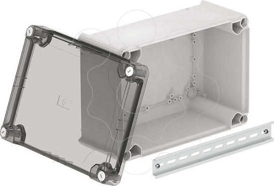 Imagem de Caixa de derivacao lisa com tampa alta transparente 285x201x139 PP/PC cinzento claro 7035