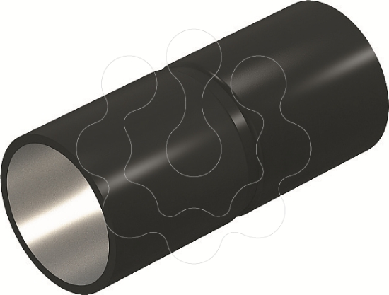 Imagem de Uniao metalica sem rosca O20mm St PE50 preto 9005