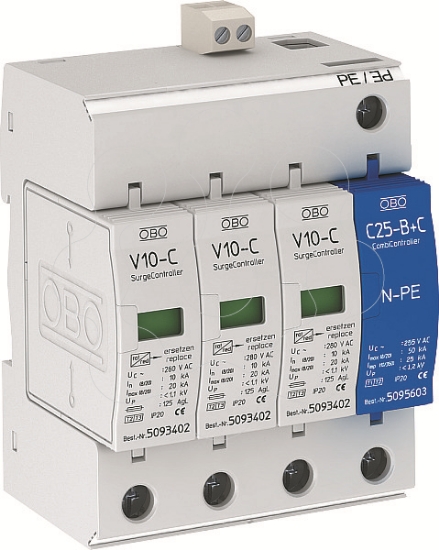 Imagem de Descarregador sobretensoes V10 versao 3+1 com sinal remoto 280V