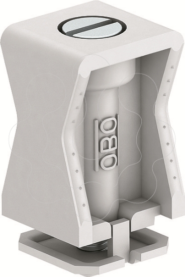 Imagem de Abracadeira encosto p/ perfil com parafuso de fenda 5 25mm PS cinzento claro 7035