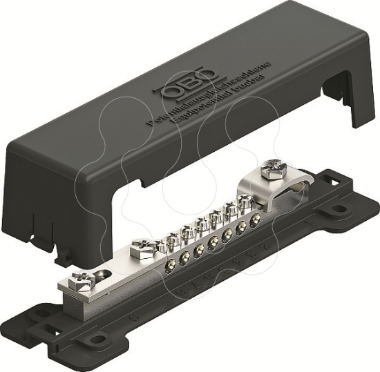 Imagem de Barra equipotencial para exterior 50x5mm A2 1.4301 preto