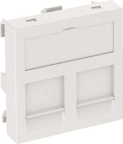 Imagem de Espelho para conectores dados para 2 conectores Tipo RM 45x45mm PC branco puro 9010