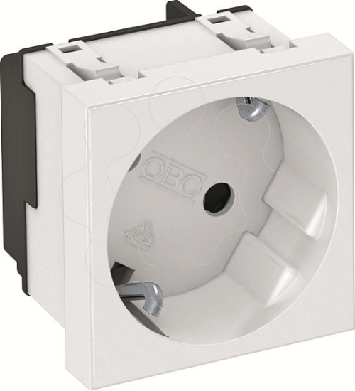 Imagem de Tomada 33° simples Alveolos protegidos 250V 10/16A PC branco puro 9010