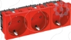Imagem de Tomada 0° tripla Alveolos protegidos 250V 10/16A PC vermelho 3001