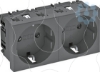 Imagem de Tomada 0° dupla Alveolos protegidos 250V 10/16A PC cinzento antracite 7021
