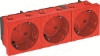 Imagem de Tomada 33° tripla Alveolos protegidos 250V 10/16A PC vermelho 3001