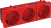 Imagem de Tomada 33° tripla Alveolos protegidos 250V 10/16A PC vermelho 3001