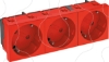 Imagem de Tomada 33° tripla Alveolos protegidos 250V 10/16A PC vermelho 3001