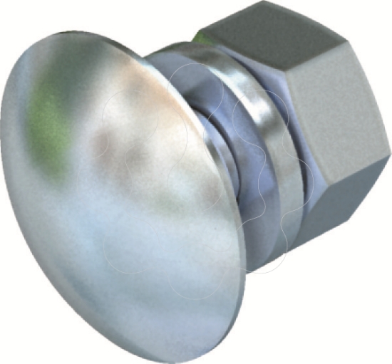 Imagem de Parafuso de cabeca boleada com anilha e porca M8x16 St F