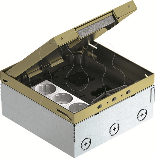 Imagem de Caixa de pavimento completa com tomada tripla VDE CuZn