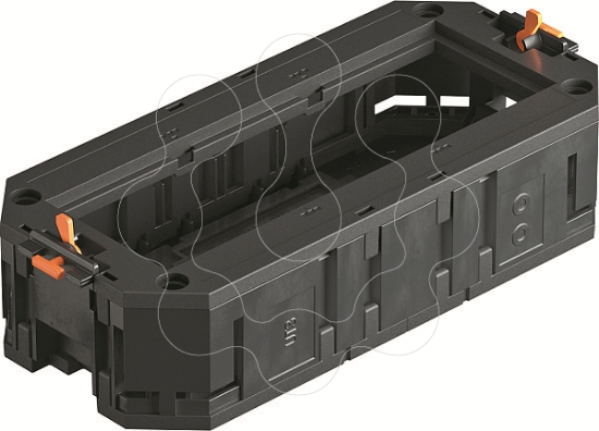 Imagem de Suporte de aparelhos universal para 3 aparelhagens Modul 45 165x76x40 PA preto 9011