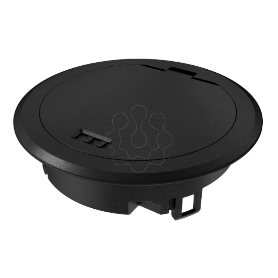 Imagem de Tampa articulada com saida de cabos 140 mm Zn P preto 9005