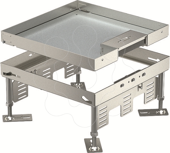 Imagem de Tampa nivelavel quadrada com saida de cabos 243x243mm A2 1.4301