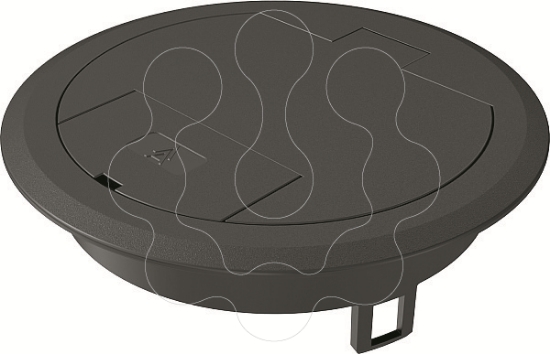 Imagem de Tampa articulada com saida de cabos 140x140x40 PA preto 9011