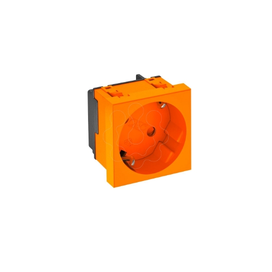 Imagem de Tomada 33° simples Alveolos protegidos 250V 10/16A PC cor de laranja 2004