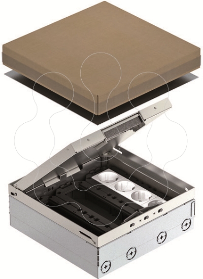 Imagem de Caixa de pavimento completa com tomada dupla VDE A2 1.4301