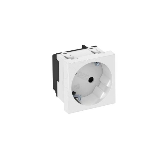 Imagem de Tomada 33° simples Alveolos protegidos 250V 10/16A PC branco puro 9010