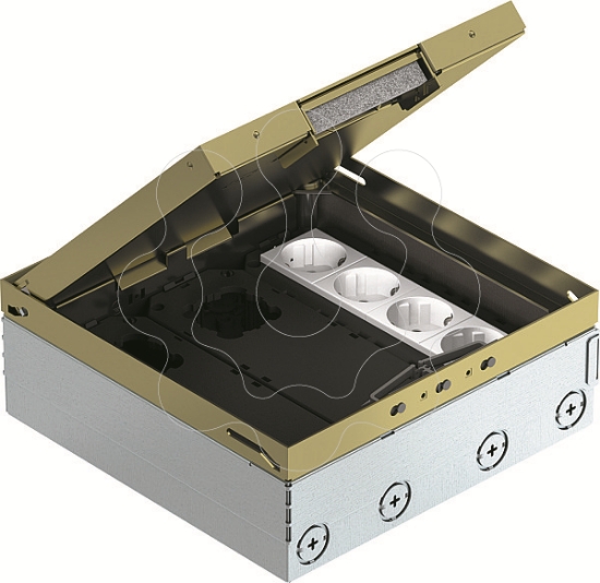 Imagem de Caixa de pavimento completa com tomada dupla VDE CuZn