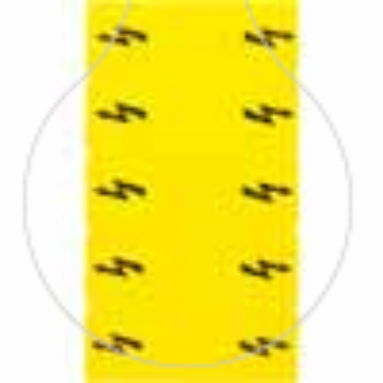 Imagem de Placa de designação, com símbolo de alta voltagem, vertical, largura dos terminais: 16,2 mm, amarelo