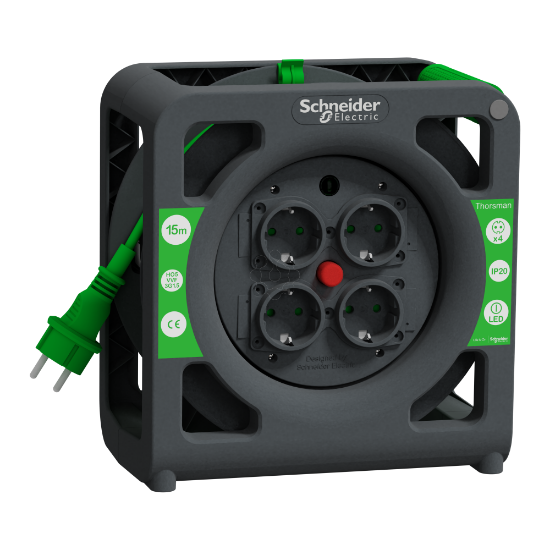 Imagem de Thorsman - Enrolador de cabo 15m HO5VVF 3G1.5 IP20 Schuko