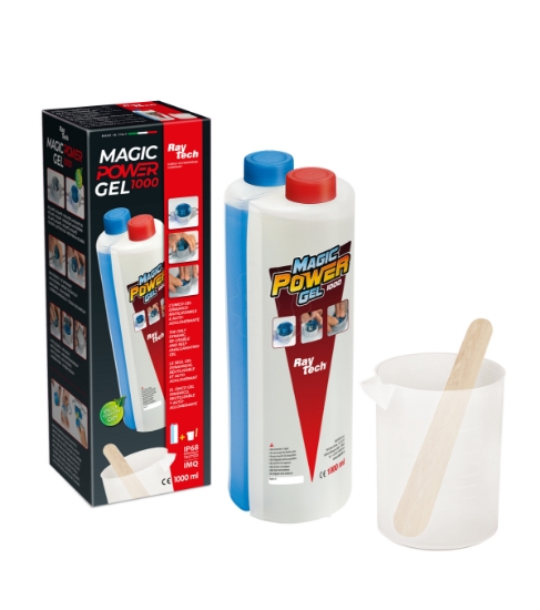 Imagem de MAGIC POWER GEL 1000   GEL ISOLANTE REUTILIZAVEL   1 garrafa 2x500ml + copo misturador RAYTECH