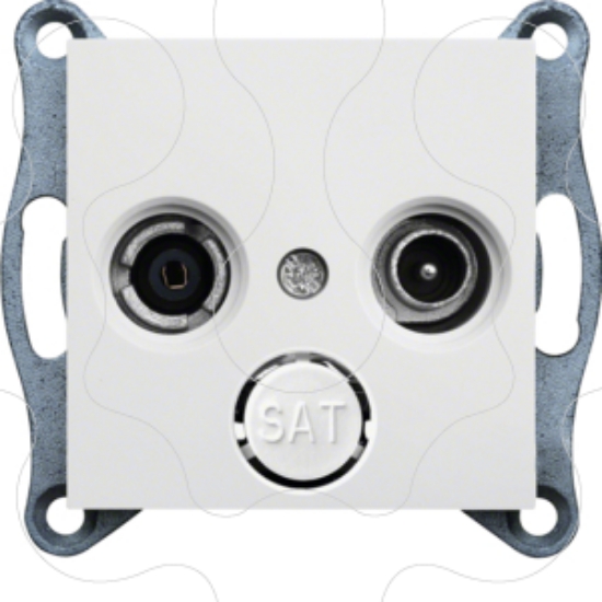 Imagem de lumina 2 Tomada TV+FM passagem, branco