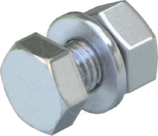 Imagem de Parafuso sextavado com porca e anilhas M8x16 St F