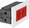 Imagem de Unidade de tomadas Modul 45 duplo 84x140x59mm PC vermelho 3001