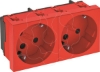 Imagem de Tomada 33° dupla encrav. Alveolos protegidos 250V 10/16A PC vermelho 3001