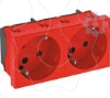 Imagem de Tomada 33° dupla encrav. Alveolos protegidos 250V 10/16A PC vermelho 3001
