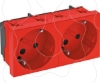Imagem de Tomada 33° dupla encrav. Alveolos protegidos 250V 10/16A PC vermelho 3001