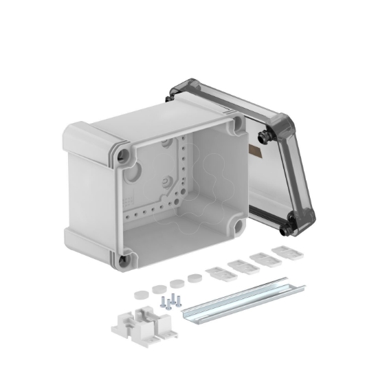 Imagem de Caixa vazia tampa transparente calha 2069 190x150x125 PC cinzento/transparente